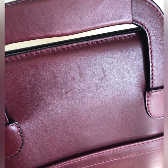 Vintage Mark Cross Italy Burgundy Leather Briefcase w/  Gold Hardware - Picture 6 of 15